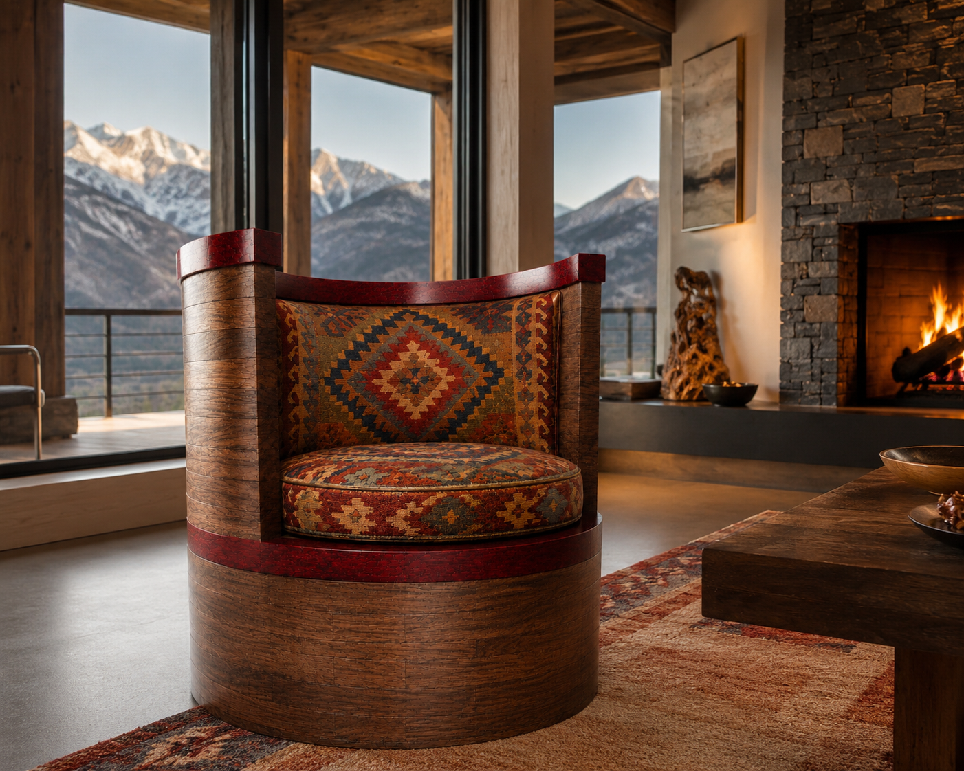 Cirque Chair in a luxury mountain lodge setting
